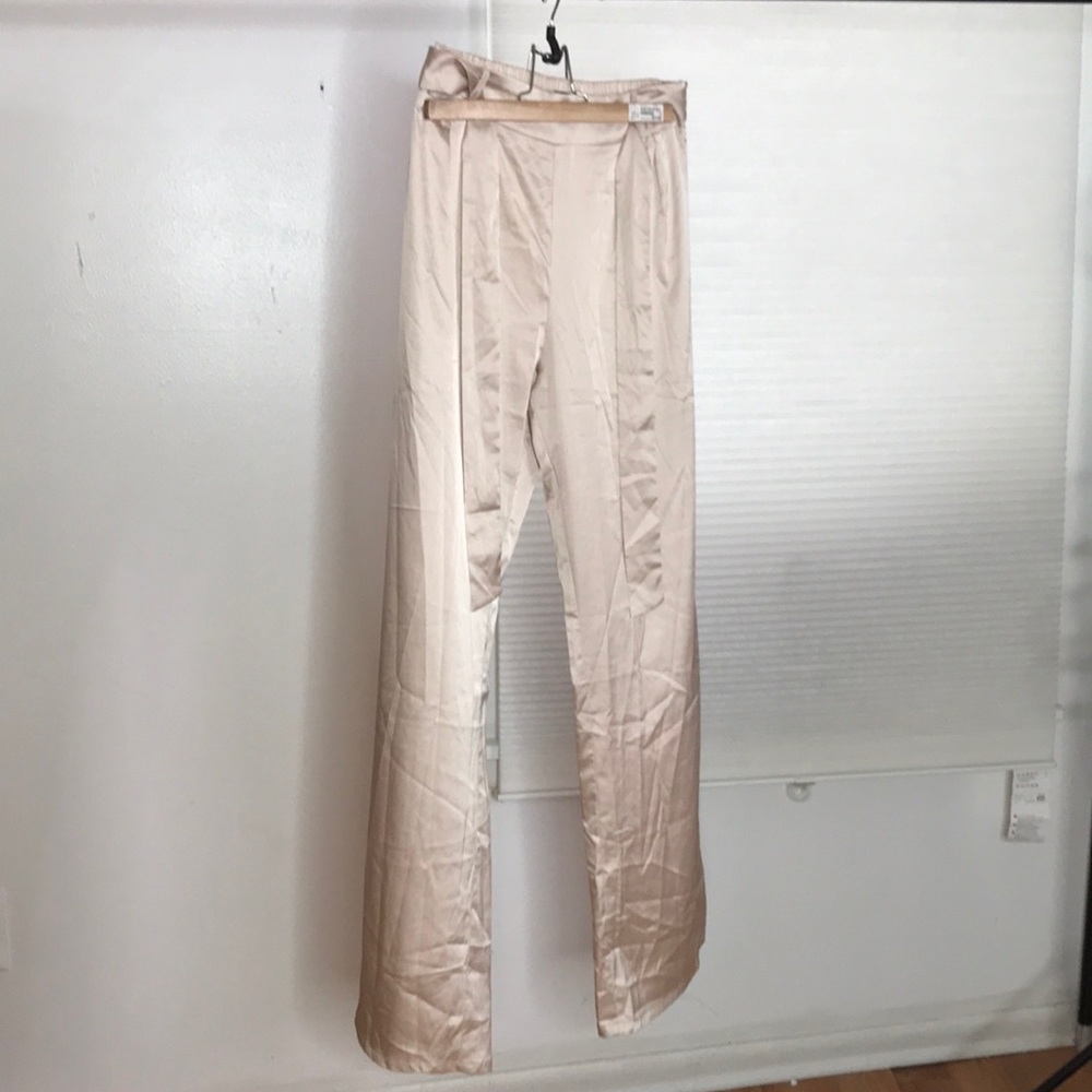 Champagne satin pants